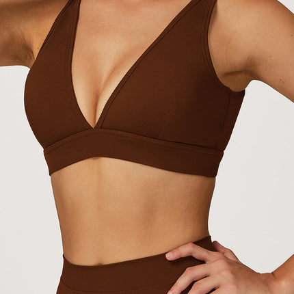 Sleek V-Neck Sports Bra-1