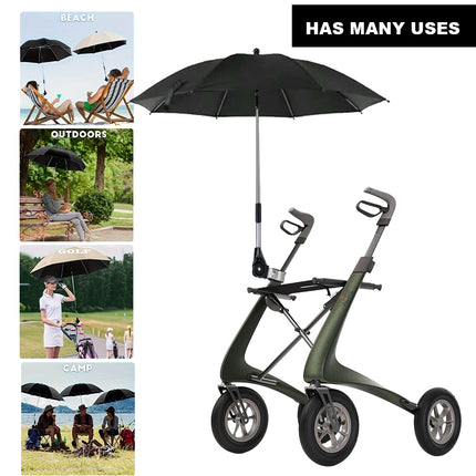 Nieuwe strandstoelparasol met zonbescherming, draagbare zonneschermparasol met clip, 360° draaibaar en in hoogte verstelbaar, biedt warmte-isolatie en zonbescherming, ideaal voor kamperen, strandstoelen, golfkarretjes