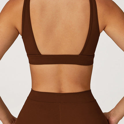 Sleek V-Neck Sports Bra-2