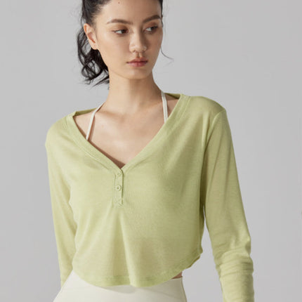 Cropped Long Sleeve Pullover-6