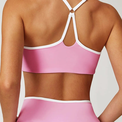 Pastel Colorblock Cut-Out Back Sports Bra-3