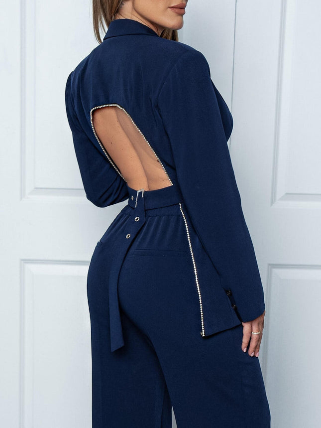 Elegant Sparkling Adjustable Backless Blazer - XdropX