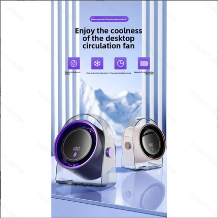 Summer New Circulating Fan, Multi-speed Adjustment, Wall & Desktop Dual Use, USB Rechargeable Mini Fan With Digital Display, High Power Cooling Fan For Home & Office