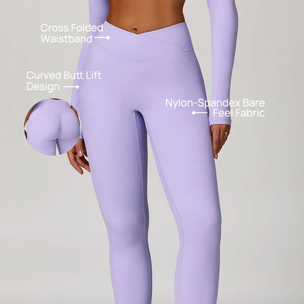 Power Petals Crossed High-Waist Leggings-1