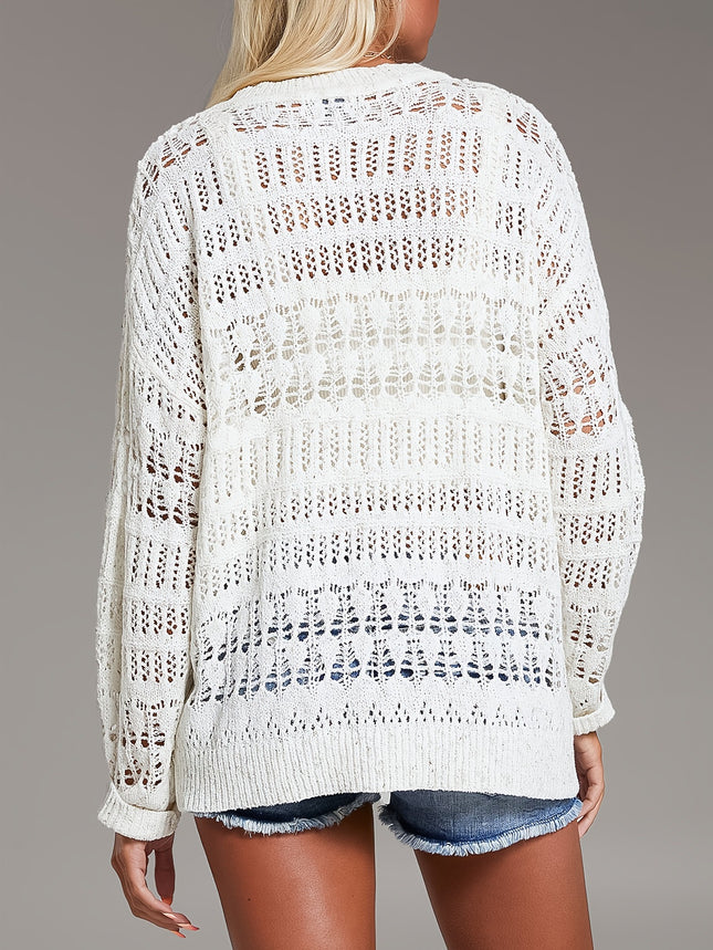 Semi-open-neck Casual Beach Cover-up Sweater - XdropX