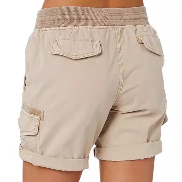 Womens High-Waisted Casual Cargo Shorts - XdropX