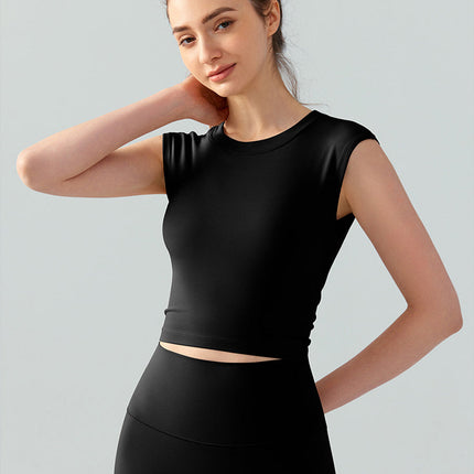 Sculpted Backless Yoga Tee with Built-In Padding-6