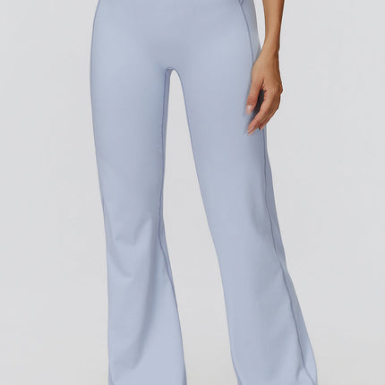 NakedFeel Contrast Ribbed Flare Pants-0