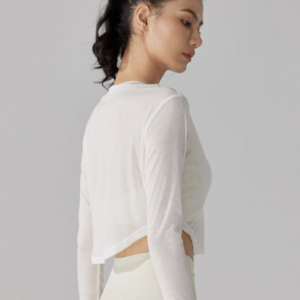 Cropped Long Sleeve Pullover-2