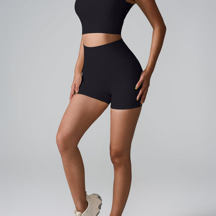 Cross-Back High-Waist Shorts-4
