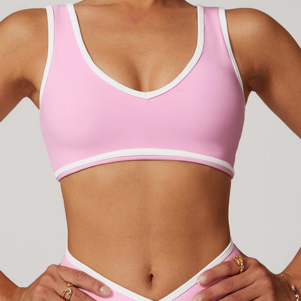 Colorblock Wide-Strap Sports Bra-0