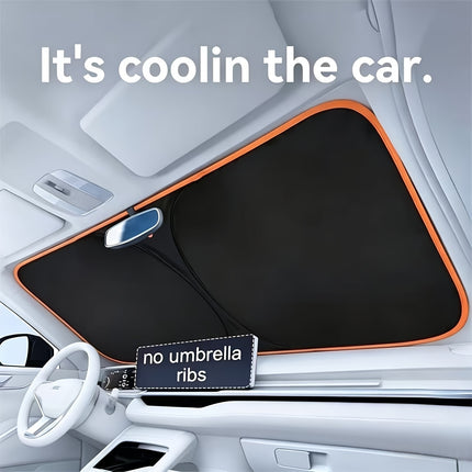 Zonnescherm voor Autovoorruit – Reflecterende Stof met Hoge Dichtheid, Naadloze Pasvorm over de Volledige Rand, Boorvrije UV-Blokkerende Zonnekap voor Interieurbescherming & Privacy, Vouwt Compact op in Deuropbergvak, Universele Pasvorm voor Sedan, SUV,