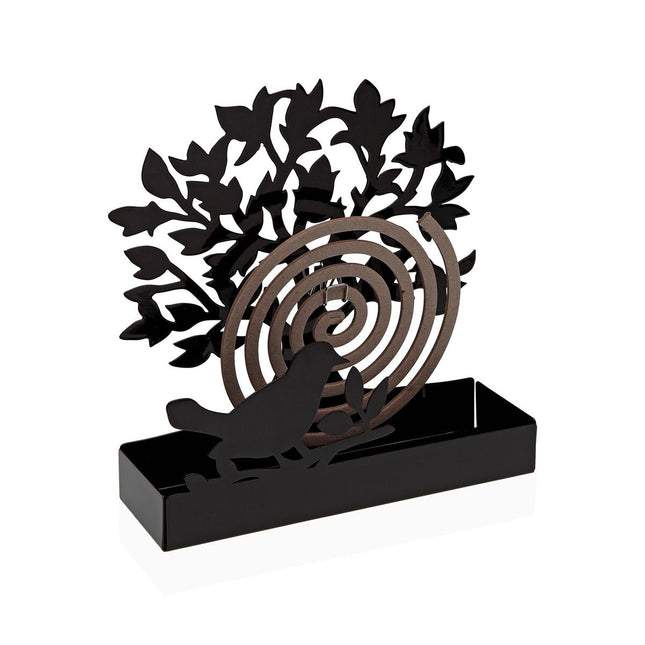 Support for mosquito coils Versa Black Metal 5 x 17 x 17 cm Tree-0