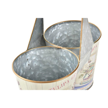 Planter DKD Home Decor Pink Metal Shabby Chic 24 x 12 x 23 cm-2