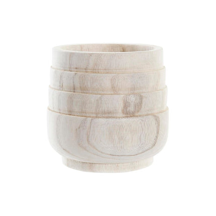 Planter DKD Home Decor Brown Natural Squared Boho 17 x 17 x 16 cm-0