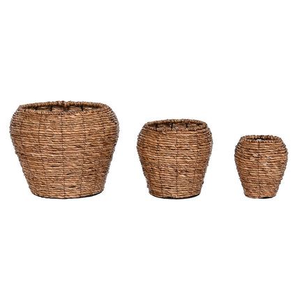 Set of Planters Home ESPRIT Brown Metal Fibre 41 x 41 x 32 cm-0