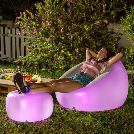 Inflatable Armchair with Multicoloured LED and Remote Control Chight InnovaGoods-9