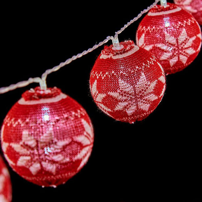 Wreath of LED Balls Krist+ White Red 2 m Ø 6 cm-0