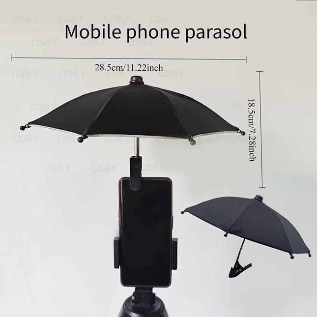 Draagbare telefoonparasol - Buitenparasol met clip, antireflecterend camerascherm, eenvoudig te installeren, geschikt voor strand, reizen en fotografie - XdropX