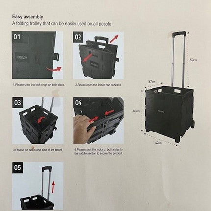 Ceruzo Trolley Met Vouwkrat - 50 Liter - XdropX
