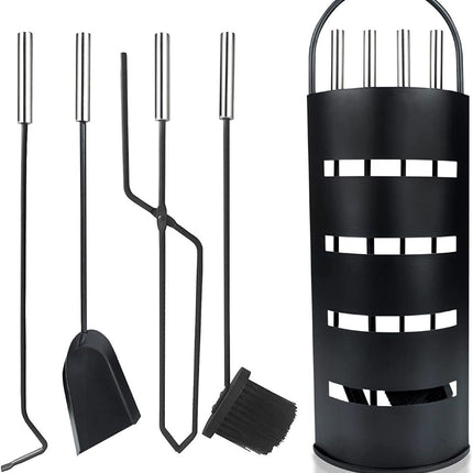 Ceruzo Openhaardset Rvs Zwart - 5 Delig - XdropX