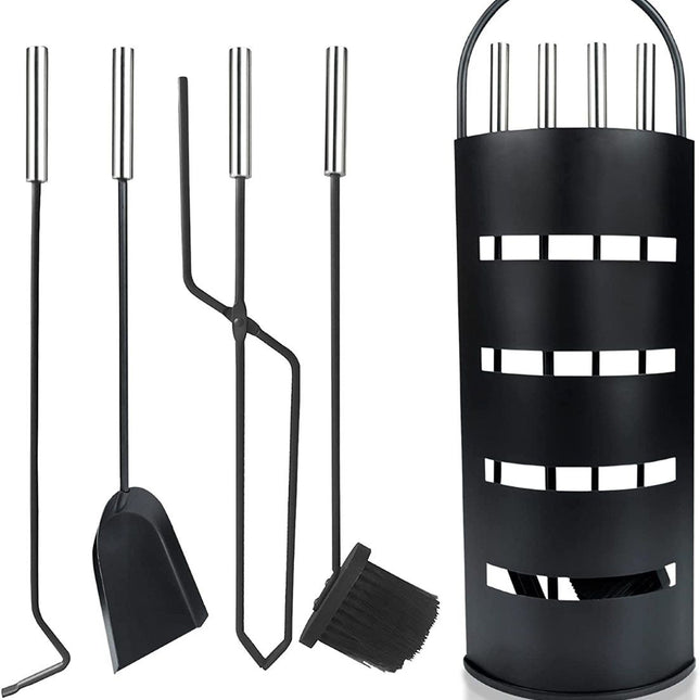 Ceruzo Openhaardset Rvs Zwart - 5 Delig - XdropX