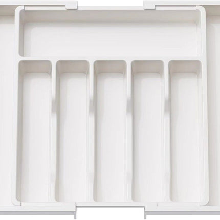 Verstelbare Bestekbak - Uitschuifbaar Naar 8 Vaks - 33-57 X 38 X 5.5 Cm - Wit