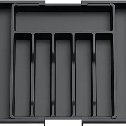 Verstelbare Bestekbak - Uitschuifbaar Naar 8 Vaks - 33-57 X 38 X 5.5 Cm - Zwart