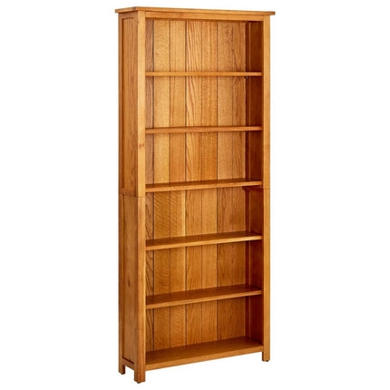 Boekenkast Met 6 Schappen 80X22,5X180 Cm Massief Eikenhout - XdropX