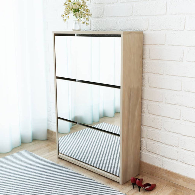 Schoenenkast Met Spiegel 3-Laags 63X17X102,5 Cm - XdropX