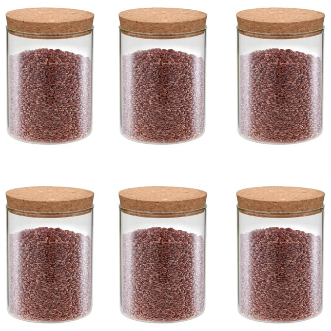 Opbergpotten Met Kurken Deksel 6 St 1400 Ml Glas - XdropX