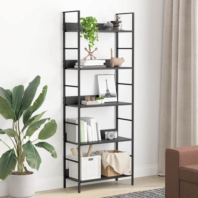 Boekenkast 5 Schappen 60X27,6X158,5 Cm Bewerkt Hout Eikenkleur - XdropX