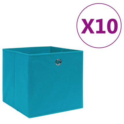 Opbergboxen Met Deksel 4 St 28X28X28 Cm Blauw - XdropX