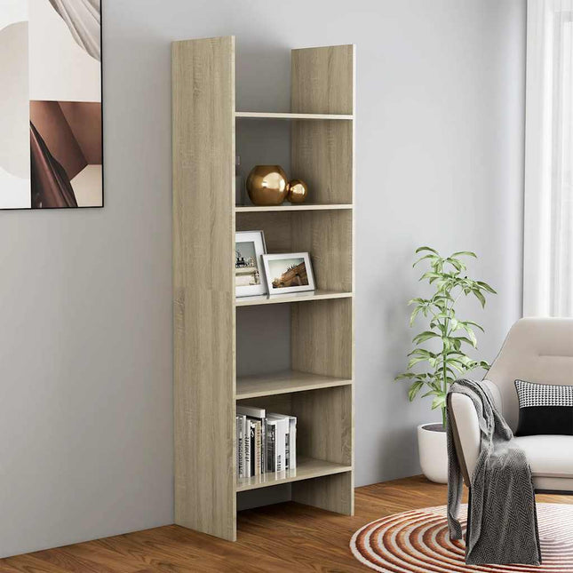 Boekenkast 5-Laags 60 X 35 X 180 Cm Bewerkt Hout Artisan Eiken - XdropX