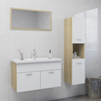 80 x 38.5 x 46 cm / Wit en sonoma eiken
