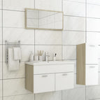80 x 38.5 x 46 cm / Wit en sonoma eiken