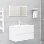 80 x 38.5 x 45 cm / Hoogglans wit / met kraan