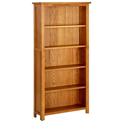 Boekenkast Met 6 Schappen 80X22,5X180 Cm Massief Eikenhout - XdropX