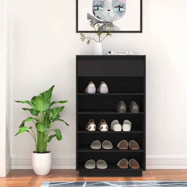 Schoenenkast 60X34X105 Cm Massief Grenenhout - XdropX