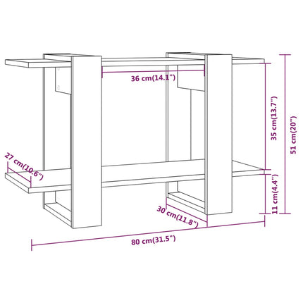 Boekenkast/Kamerscherm 80X30X51 Cm Eikenkleurig - XdropX