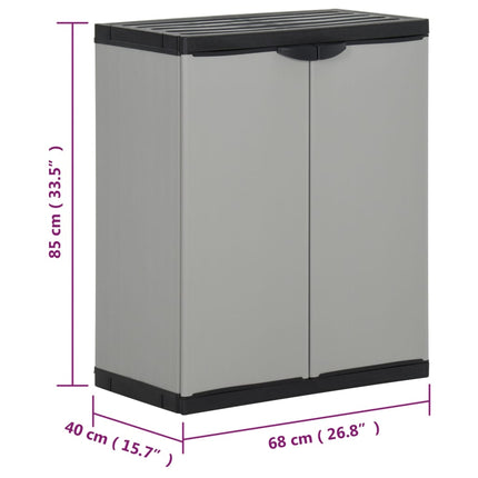 Tuinafvalkast 68X40X85 Cm Polypropeen Grijs En Zwart - XdropX