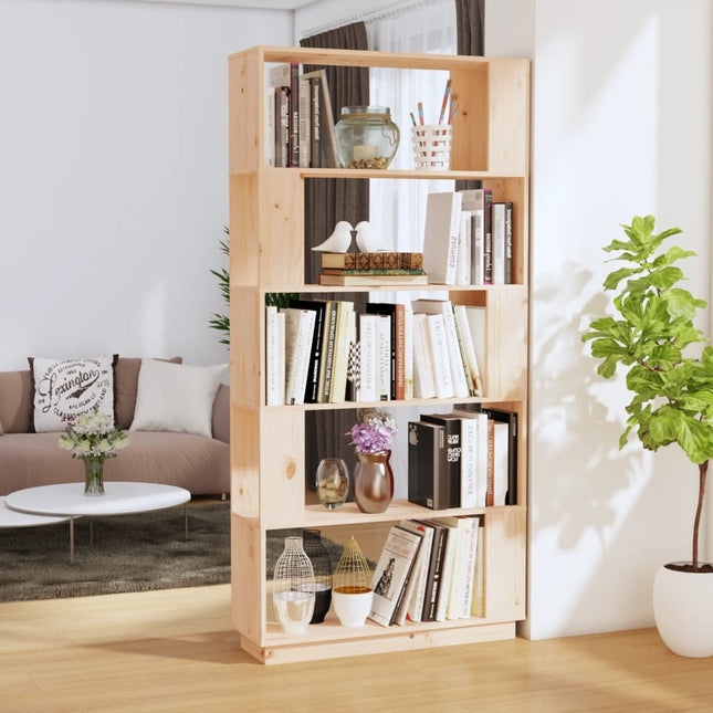 Boekenkast/Kamerscherm 80X25X163,5 Cm Massief Grenenhout - XdropX