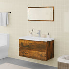 80 x 39.5 x 45 cm / Gerookt eiken / met kraan