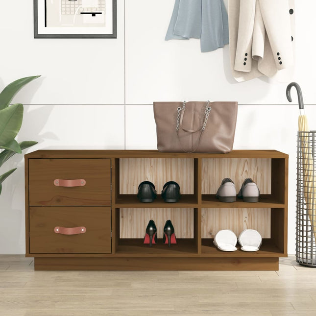 Schoenenbank 100X34X45 Cm Massief Grenenhout - XdropX