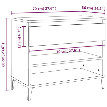 Schoenenkast 70X36X60 Cm Bewerkt Hout Kleurig - XdropX