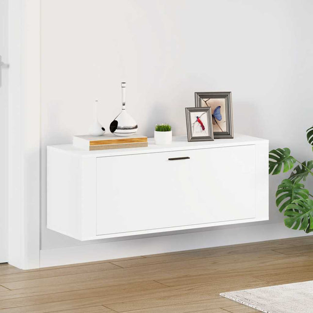 Wandschoenenkast 100X35X38 Cm Bewerkt Hout - XdropX