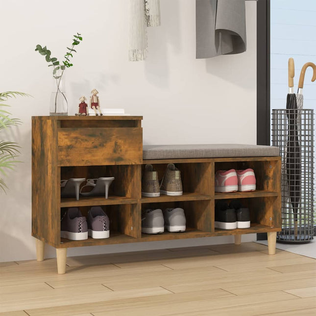 Schoenenkast 102X36X60 Cm Bewerkt Hout Sonoma Grijs - XdropX