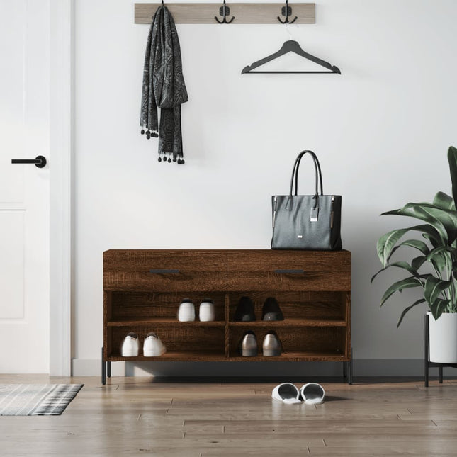 Schoenenbank 102X35X55 Cm Bewerkt Hout Kleurig - XdropX