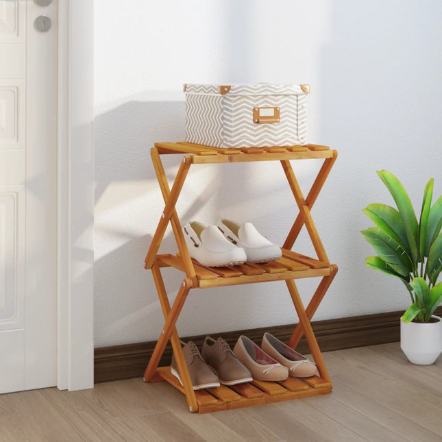 Schappenkast Inklapbaar 3-Laags 70X31X63 Cm Acaciahout Bruin - XdropX