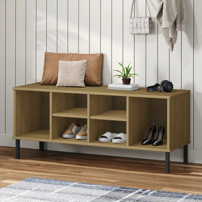 Schoenenrek Met Metalen Poten Oslo 106X35X45 Cm Grenenhout - XdropX